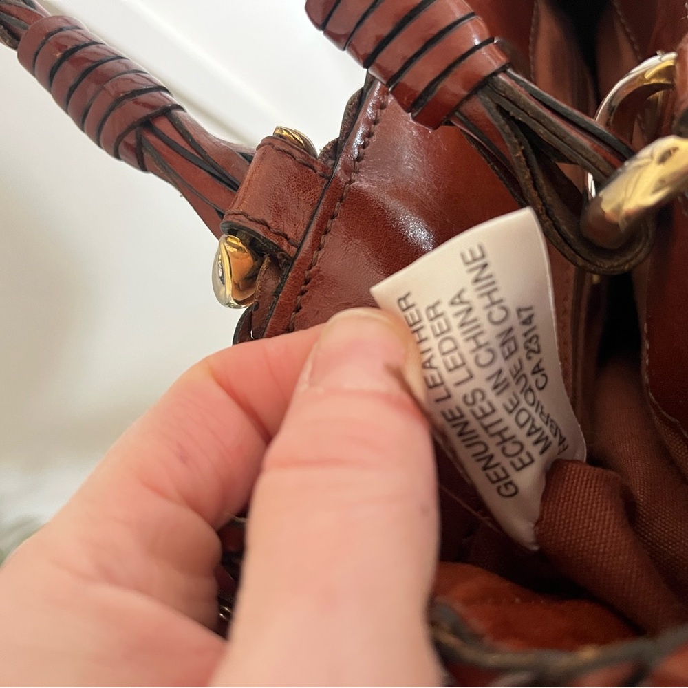 Talbots Woven Genuine Leather Shoulder Bag in Dark Brown - Picture 3 of 4